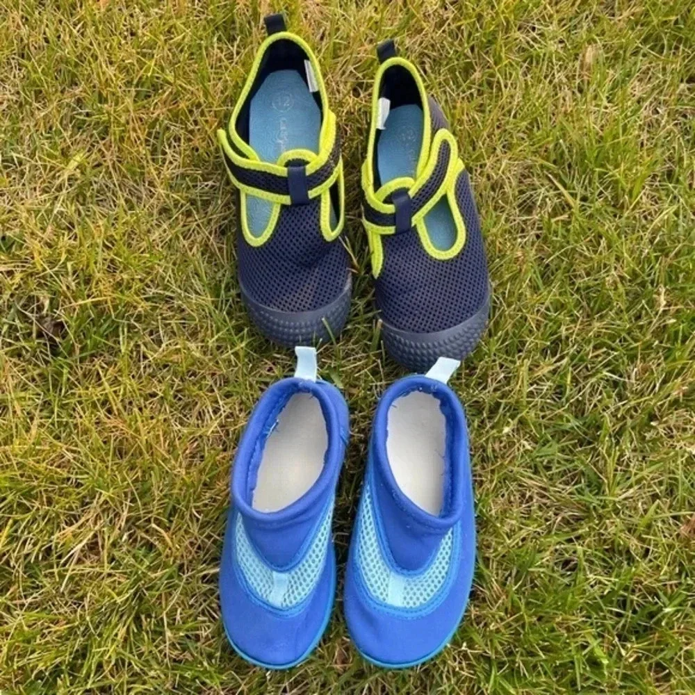 2 Pairs Of Kids Water Shoes Size 12 And Size 9 GUC